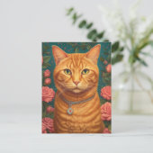 Mooie gemberkat briefkaart (Staand voorkant)