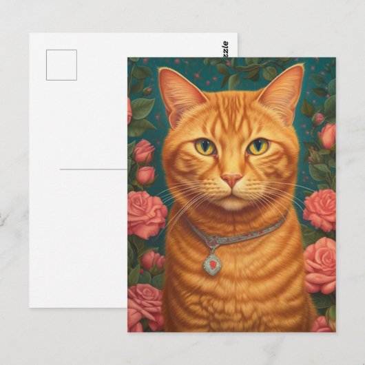 Mooie gemberkat briefkaart (Voorkant / Achterkant)