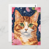 Mooie gemberkat briefkaart (Voorkant / Achterkant)