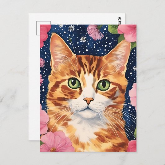 Mooie gemberkat briefkaart (Voorkant / Achterkant)