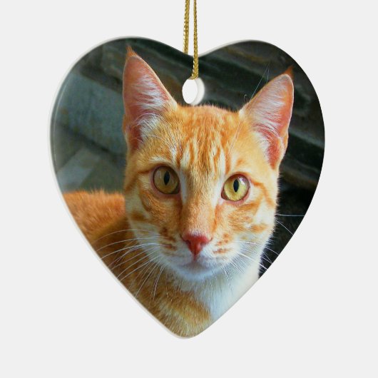 Mooie gemberkat keramisch ornament (Rechts)