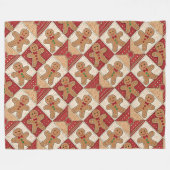 Mooie Gemberkoekman Patchwork Patroon Stijl Fleece Deken (Voorkant (Horizontaal))