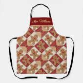Mooie Gemberkoekman Patchwork Patroon Stijl Schort (Voorkant)
