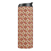 Mooie Gemberkoekman Patchwork Patroon Stijl Thermosbeker (Gedraaid links)