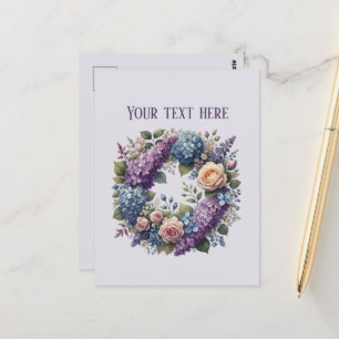Mooie gemengde bloemen aanpasbaar briefkaart