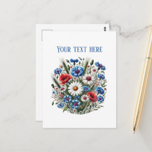 Mooie gemengde bloemen aanpasbaar briefkaart
