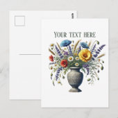 Mooie gemengde bloemen aanpasbaar briefkaart (Voorkant / Achterkant)