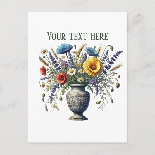 Mooie gemengde bloemen aanpasbaar briefkaart (Voorkant)