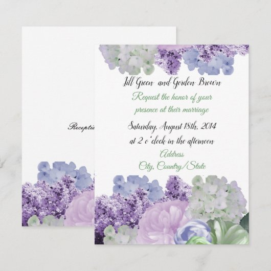 Mooie gemengde Florals Weddenschap Kaart (Voorkant / Achterkant)