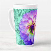 Mooie gemengde kleur Dahlia Flower Latte Mok Cup (Linkerhoek)
