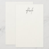 Mooie gemonogrammeerde zwarte witte grijze kalligr briefpapier (Voorkant / Achterkant)
