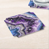 Mooie geode met amethistkristallen en agaat kartonnen onderzetters (Gekanteld)