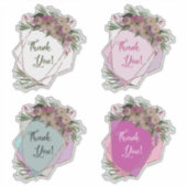 Mooie Geometrische Bloemige Bedankkaart Sticker (Voorkant)