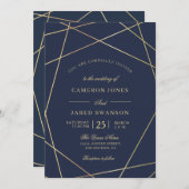 Mooie geometrische bruiloft uitnodiging (Voorkant / Achterkant)