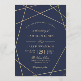 Mooie geometrische bruiloft uitnodiging