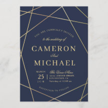 Mooie geometrische bruiloft uitnodiging