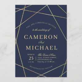 Mooie geometrische bruiloft uitnodiging