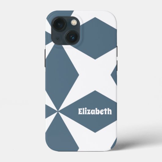Mooie geometrische patroon aangepaste naam wit & b Case-Mate iPhone case (Achterkant)