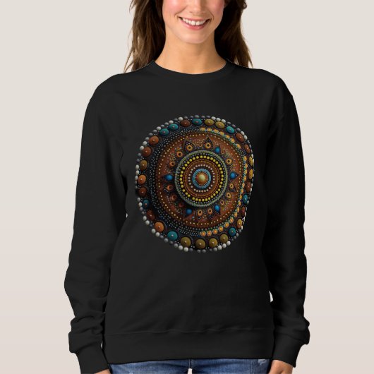Mooie geometrische stip mandala trui (Voorkant)