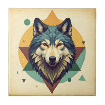 Mooie  geometrische wolf Brown