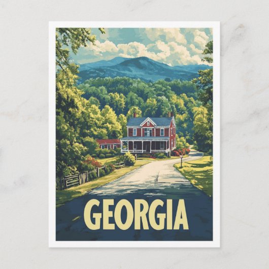 Mooie Georgia USA  Illustratie Reizen Briefkaart (Voorkant)