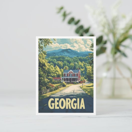 Mooie Georgia USA  Illustratie Reizen Briefkaart (Staand voorkant)