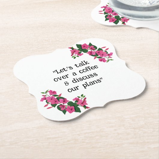 Mooie Gepersonaliseerd Floral Pulp Board Kartonnen Onderzetters (Gekanteld)