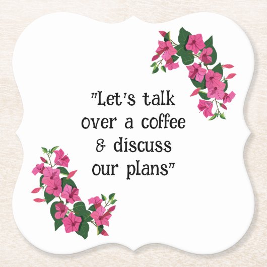 Mooie Gepersonaliseerd Floral Pulp Board Kartonnen Onderzetters (Voorkant)