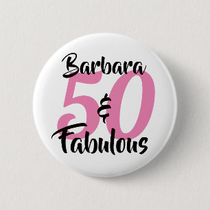 Mooie Gepersonaliseerde 50 en Prachtige Aangepaste Ronde Button 5,7 Cm