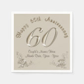 Mooie gepersonaliseerde 60e Jubileum servetten (Voorkant)