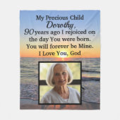 MOOIE GEPERSONALISEERDE 90E VERJAARDAG FOTO FLEECE DEKEN (Voorkant)