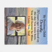 MOOIE GEPERSONALISEERDE 90E VERJAARDAG FOTO FLEECE DEKEN (Voorkant (Horizontaal))