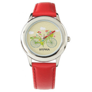 Mooie Gepersonaliseerde Antieke Fiets Kinderhorlog Horloge