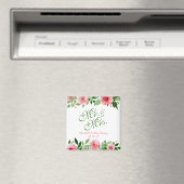 Mooie gepersonaliseerde bloemenbruiloft | Magneet (Insitu (Vaatwasser))