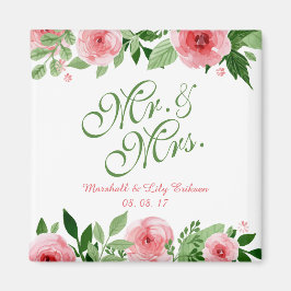 Mooie gepersonaliseerde bloemenbruiloft | Magneet