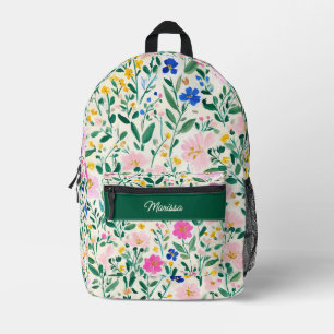 Mooie Gepersonaliseerde Bloemenkleurige Rugzak