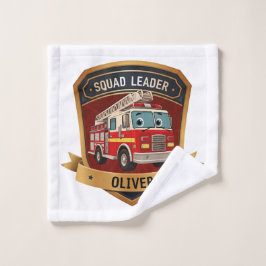 Mooie gepersonaliseerde brandweer badge washandje