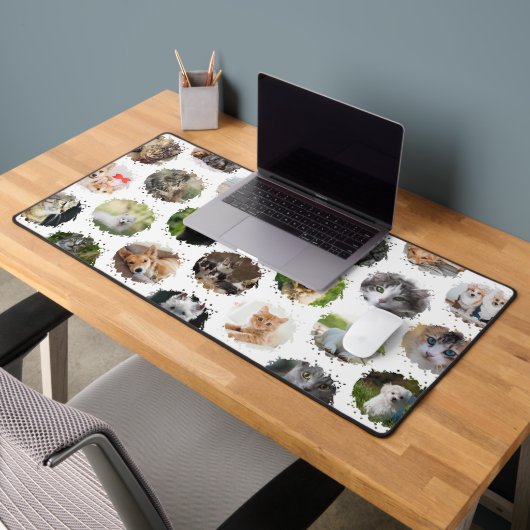 Mooie gepersonaliseerde collage met 24 foto's bureaumat (Kantoor 2)