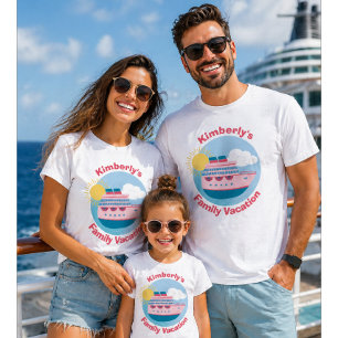 Mooie Gepersonaliseerde Cruise Schip Familie Reis T-shirt
