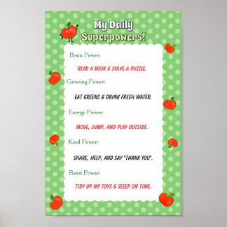 Mooie gepersonaliseerde dagelijkse routine voor ki poster