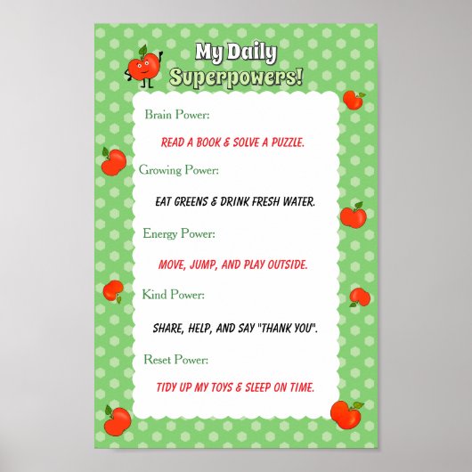 Mooie gepersonaliseerde dagelijkse routine voor ki poster (Voorkant)