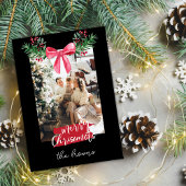 Mooie gepersonaliseerde familiefoto slinger kerst feestdagenkaart