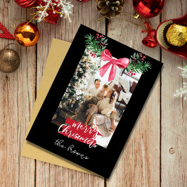 Mooie gepersonaliseerde familiefoto slinger kerst feestdagenkaart