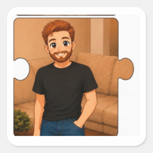 Mooie gepersonaliseerde familiesticker Bewerkbaar Vierkante Sticker