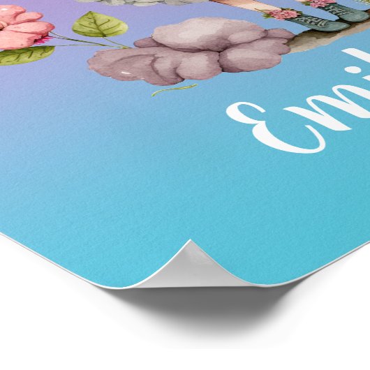 Mooie gepersonaliseerde fee poster print (Hoek)