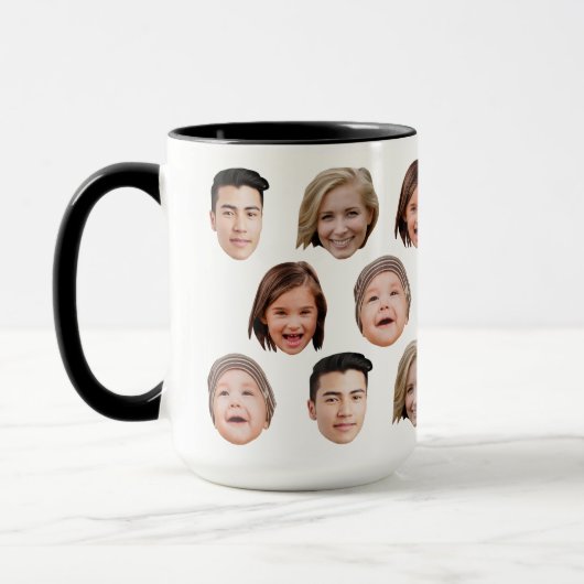 Mooie gepersonaliseerde gezichts foto van familie  mok (Links)