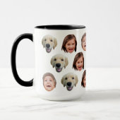 Mooie gepersonaliseerde gezichts foto van familie  mok (Links)