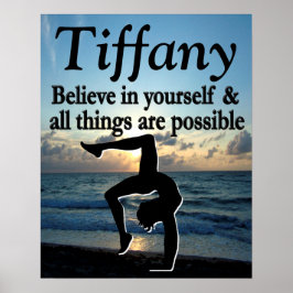 MOOIE GEPERSONALISEERDE GYMNAST MEISJE POSTER