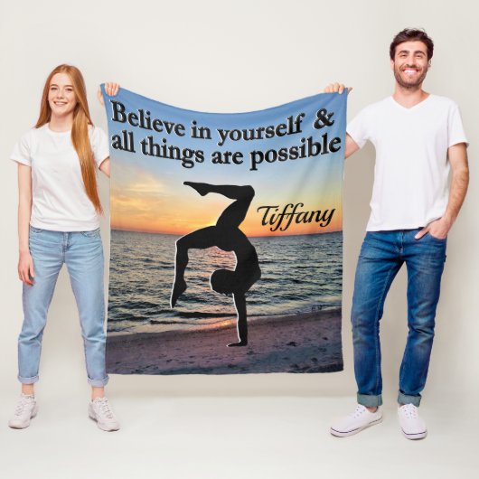 MOOIE GEPERSONALISEERDE GYMNASTIEK FLEECE DEKEN (In situ)