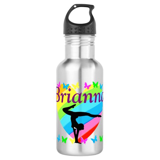 MOOIE GEPERSONALISEERDE GYMNASTIEK HART WATER FLES (Voorkant)